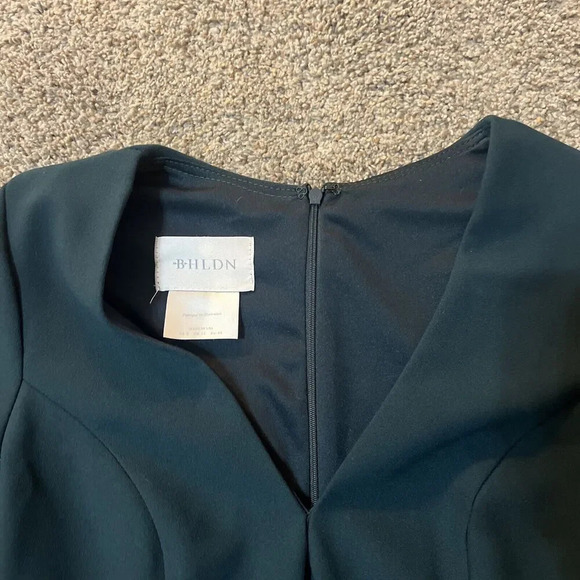 BHLDN Valdis Midi Dress Holly Green Womens size 8 Holiday Event Fit Flare Chic - Picture 7 of 16